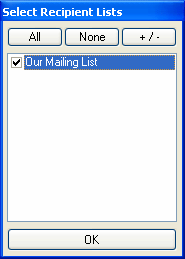 Select list recipients window