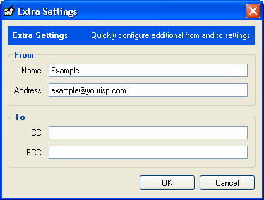 Extra settings window